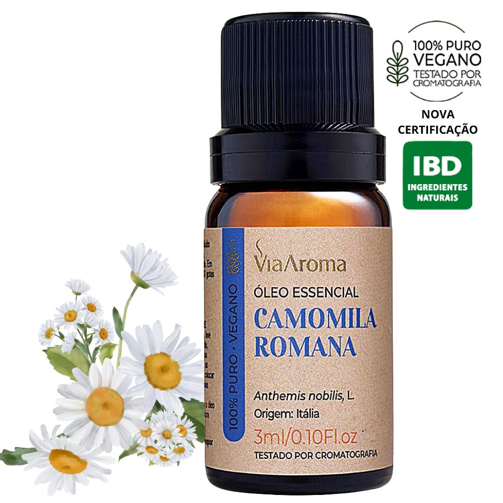Óleo Essencial de Camomila Romana 3ml 100% Puro Via Aroma