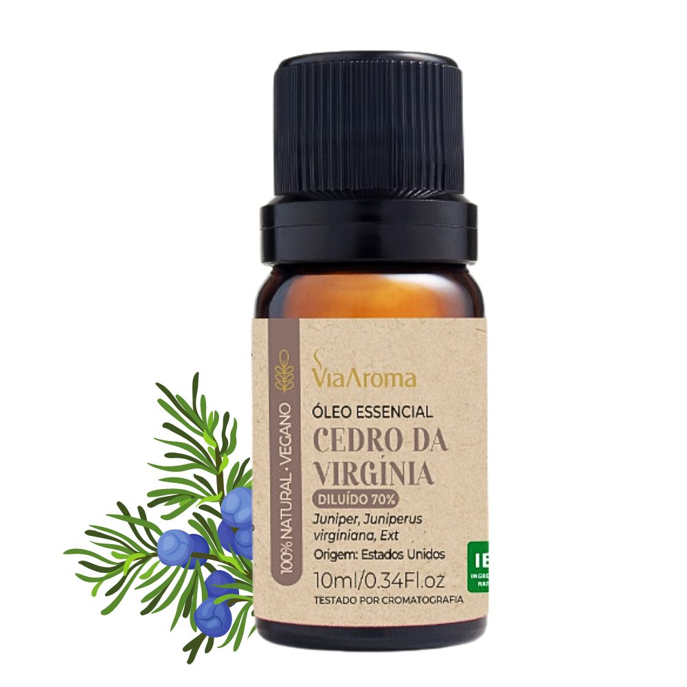 Óleo Essencial de Cedro da Virginia 10ml Via Aroma